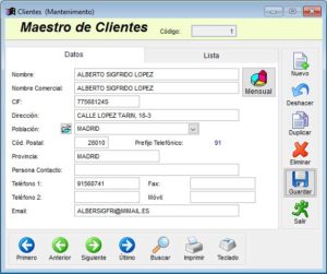 Mantenimiento de clientes