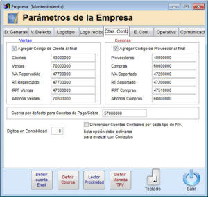 Configuración Cuentas Contables